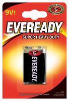 EVEREADY E300787100. Battery, 9 V, PP3, Zinc Chloride, 400 mAh, Snap Contact, 1