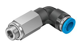 FESTO QSLL-G1/4-12 Pneumatic Fitting, Push-In L-Fitting, G1/4, 14 bar, 12 mm, PBT (Polybutylene Terephthalate), QSLL