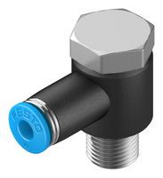 FESTO QSLV-1/8-4 Pneumatic Fitting, Push-In L-Fitting, R1/8, 14 bar, 4 mm, PBT (Polybutylene Terephthalate), QSLV