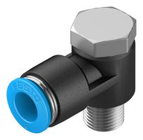 FESTO QSLV-1/8-8 Pneumatic Fitting, Push-In L-Fitting, R1/8, 14 bar, 8 mm, PBT (Polybutylene Terephthalate), QSLV