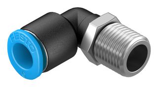 FESTO 153336 Pneumatic Fitting, Push-In L-Fitting, R1/8, 14 bar, 6 mm, PBT (Polybutylene Terephthalate), QSML