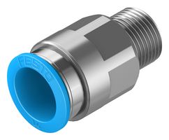 FESTO QS-3/8-16 Pneumatic Fitting, Push-In Fitting, R3/8, 14 bar, 16 mm, Brass, QS