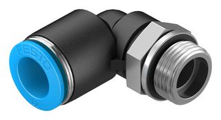 FESTO QSL-G3/8-12 Pneumatic Fitting, Push-In L-Fitting, G3/8, 14 bar, 12 mm, PBT (Polybutylene Terephthalate), QSL
