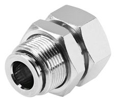 FESTO NPQH-H-G18F-Q8-P10 Pneumatic Fitting, Push-In Bulkhead Fitting, G1/8, 20 bar, 8 mm, Brass, NPQH