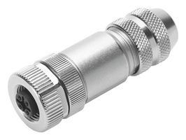 FESTO NECU-M-B12G5-C2-PB Sensor Connector, NECU Series, M12, Male, 5 Positions, Screw Socket, Straight Cable Mount