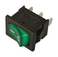 MULTICOMP PRO MP004429 Rocker Switch, 12 VDC, 0 I Mark, SPST, Illuminated, Panel Mount, Green