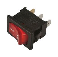 MULTICOMP PRO MP004430 Rocker Switch, 12 VDC, 0 I Mark, SPST, Illuminated, Panel Mount, Red