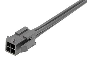 MOLEX 214758-1042 Cable Assembly, Micro-Fit 3.0 Plug to Free End, 4 Ways, 3 mm, 2 Row, 300 mm, 11.8 "