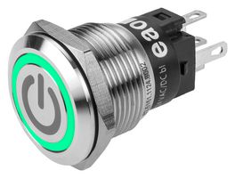 EAO 82-5151.2134.B002 Vandal Resistant Switch, Engraved, Standby, 82 Series, 19 mm, SPDT, Maintained, Round Flush