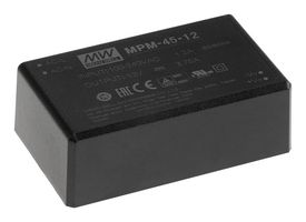 MEAN WELL MPM-45-12 AC/DC PCB Mount Power Supply (PSU), 113 to 370VDC, ITE & Medical, 1 Output, 45 W, 12 VDC, 3.75 A