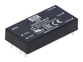 MEAN WELL RSDW20UW-15 Isolated Through Hole DC/DC Converter, Railway, DIP, 18:1, 20 W, 1 Output, 15 V