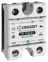 CROUZET 84137210N Solid State Relay, 25 A, 280 VAC, Panel Mount, Screw, Random Turn On
