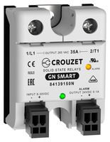 CROUZET 84139150N Solid State Relay, 35 A, 265 VAC, Panel Mount, Screw, Zero Crossing