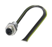 PHOENIX CONTACT 1415301 Sensor Cable, M12 Receptacle, Free End, 5P + PE Positions, 200 mm, 7.9 "