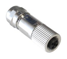 BULGIN LIMITED PXMBNI12FBF04TSCPG7 Sensor Connector, PXM Series, M12, Female, 4 Positions, Solder Socket, Straight Cable Mount