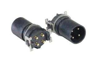 BULGIN LIMITED PXPLCP12SMM04APC Sensor Connector, PXP Series, M12, Male, 4 Positions, PCB Pin, Straight Surface Mount