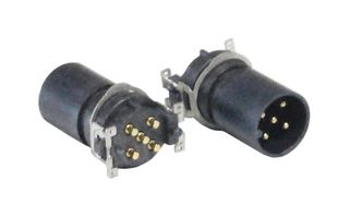 BULGIN LIMITED PXPLCP12SMM05APC Sensor Connector, PXP Series, M12, Male, 5 Positions, PCB Pin, Straight Surface Mount