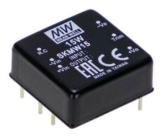 MEAN WELL SKMW15F-12 Isolated Through Hole DC/DC Converter, DIP, 4:1, 15 W, 1 Output, 12 V