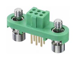 HARWIN G125-FV10605F1P PCB Receptacle, Black / Green, Wire-to-Board, 1.25 mm, 2 Rows, 6 Contacts, Through Hole Straight