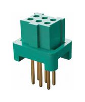 HARWIN G125-FV20605L0P PCB Receptacle, Black / Green, Wire-to-Board, 1.25 mm, 2 Rows, 6 Contacts, Through Hole Straight
