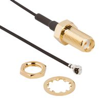 AMPHENOL RF 336313-12-0150 RF / Coaxial Cable Assembly, 5.9 ", 150 mm, 1.13mm, AMC Right Angle Plug, SMA Bulkhead Jack