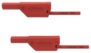 SCHUTZINGER VSFK 8500 / 1 / 50 / RT Test Patch Lead, Banana , 4mm Stackable Banana Plug, Shrouded, 4mm Stackable Banana Plug, Shrouded