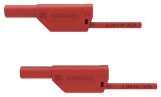 SCHUTZINGER VSFK 8700 / 2.5 / 100 / RT Test Patch Lead, Banana , 4mm Stackable Banana Plug, Shrouded, 4mm Stackable Banana Plug, Shrouded
