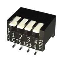 CTS 193-4MSR DIP / SIP Switch, 4 Circuits, Piano Key, Surface Mount, SPST, 50 V, 100 mA
