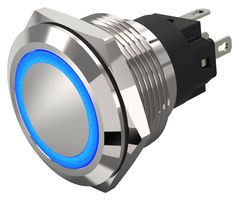 EAO 82-6151.1126 Vandal Resistant Switch, 82 Series, 22.3 mm, SPDT, Momentary, Round Flat Flush, Natural