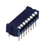 NIDEC COMPONENTS CFP-0801MC DIP / SIP Switch, 8 Circuits, Piano Key, Through Hole, 8PST-NO, 6 V, 100 mA