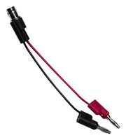 MUELLER ELECTRIC BU-5220-A-4-0 BNC Breakout, BNC Jack, 4mm Stackable Banana Plugs x 2, 4 ", 101.6 mm, Black, Red, 10 A