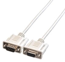 ROLINE 11.01.6260 Computer Cable, D Subminiature Plug, 9 Way, D Subminiature Socket, 9 Way, 19.7 ft, 6 m, Grey