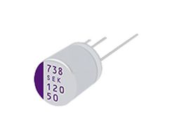 PANASONIC 50SEK22M Polymer Aluminium Electrolytic Capacitor, 22 µF, 50 V, Radial Leaded, 0.035 ohm