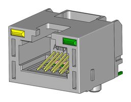 AMPHENOL COMMUNICATIONS SOLUTIONS RJE3A1880412 Modular Connector, RJ45 Jack, 1 x 1 (Port), 8P8C, Cat5e, Surface Mount