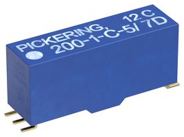 PICKERING 200-1-C-5/3D Reed Relay, SPDT, 5 VDC, 200 Series, Surface Mount, 500 ohm, 250 mA