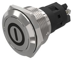 EAO 82-6152.1000.B001 Vandal Resistant Switch, On/Off, 82 Series, 22 mm, SPDT, Momentary, Round Flat Flush, Natural