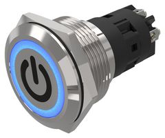 EAO 82-6152.1123.B002 Vandal Resistant Switch, Standby, 82 Series, 22 mm, SPDT, Momentary, Round Flat Flush, Natural
