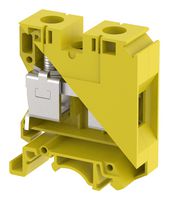 ELKAY KUT35/ YELLOW DIN Rail Mount Terminal Block, Feed Thru, 2 Ways, 14 AWG, 1 AWG, 35 mm², Screw, 125 A