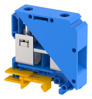 ELKAY KUT50/BLUE DIN Rail Mount Terminal Block, Feed Thru, 2 Ways, 6 AWG, 00 AWG, 50 mm², Screw, 150 A