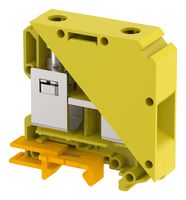 ELKAY KUT50/ YELLOW DIN Rail Mount Terminal Block, Feed Thru, 2 Ways, 6 AWG, 00 AWG, 50 mm², Screw, 150 A