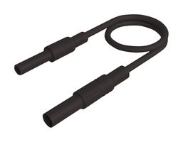HIRSCHMANN TEST AND MEASUREMENT 934047100 Banana Test Lead, 4mm Banana Plug, Shrouded, 4mm Banana Socket, Shrouded, 6.6 ft, 2 m, Black
