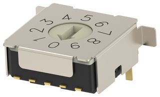 TE CONNECTIVITY - ALCOSWITCH MRSSH4DC10SMGWTR Rotary Coded Switch, Horizontal, MRSS Series, Surface Mount, 10 Position, 20 V, BCD Complement