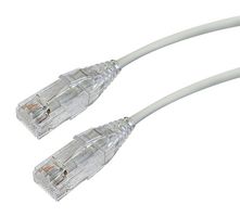 VIDEK 2994-3GY Ethernet Cable, Slim, Cat6, RJ45 Plug to RJ45 Plug, UTP (Unshielded Twisted Pair), Grey, 3 m