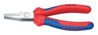 KNIPEX 20 02 140 Pliers, 140mm Length, Flat Nose, Bi-Component Inject, Precision Box Joint
