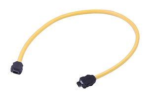 HARTING 33480606830020 Ethernet Cable, Cat6a, IX Type A Plug to IX Type A Plug, Yellow, 2 m, 6.6 ft