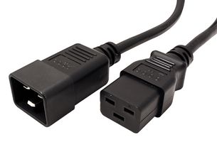 ROLINE 19.08.1563 Mains Power Cord, IEC 60320 C20 to IEC 60320 C19, 3 m, 16 A, 250 V, Black