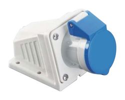 MULTICOMP PRO MP011050 Industrial Pin & Sleeve Connector, MP-CEE, Socket, 2P+E, Surface Mount, Blue, IP44, 16A, 230V
