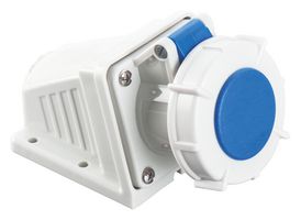 MULTICOMP PRO MP011086 Industrial Pin & Sleeve Connector, MP-CEE, Socket, 2P+E, Surface Mount, Blue, IP67, 16A, 230V
