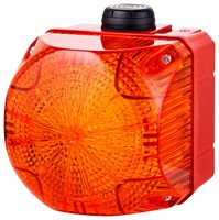 AUER SIGNAL 874171408 Beacon, Multi Strobe, Orange, 48 V, IP66, 94 mm L x 94 mm H, QBS Series