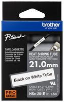 Brother HSE251E Wire Marker, Black On White, 1.5Mx21mm
